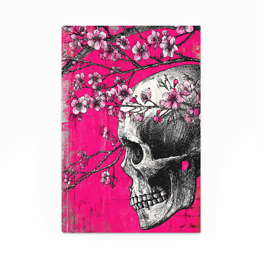 Skull And Petals Cherry Blossom Canvas – skull and petals cherry blossom canvas print