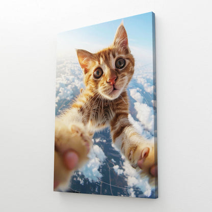 Sky Selfie Cat Wall Art