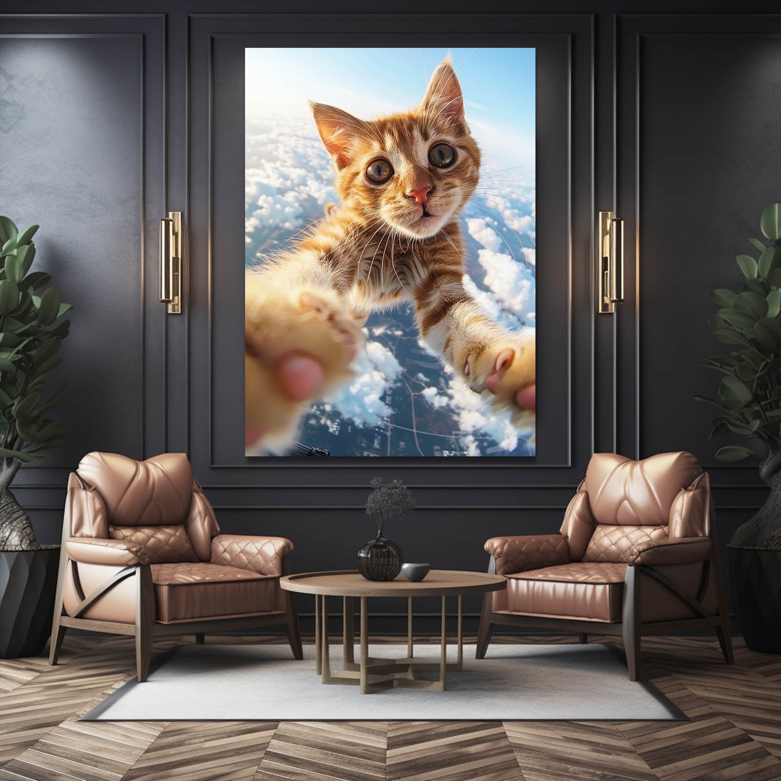 Sky Selfie Cat Wall Art
