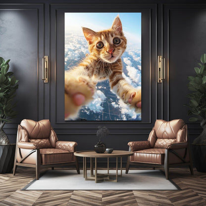 Sky Selfie Cat Wall Art