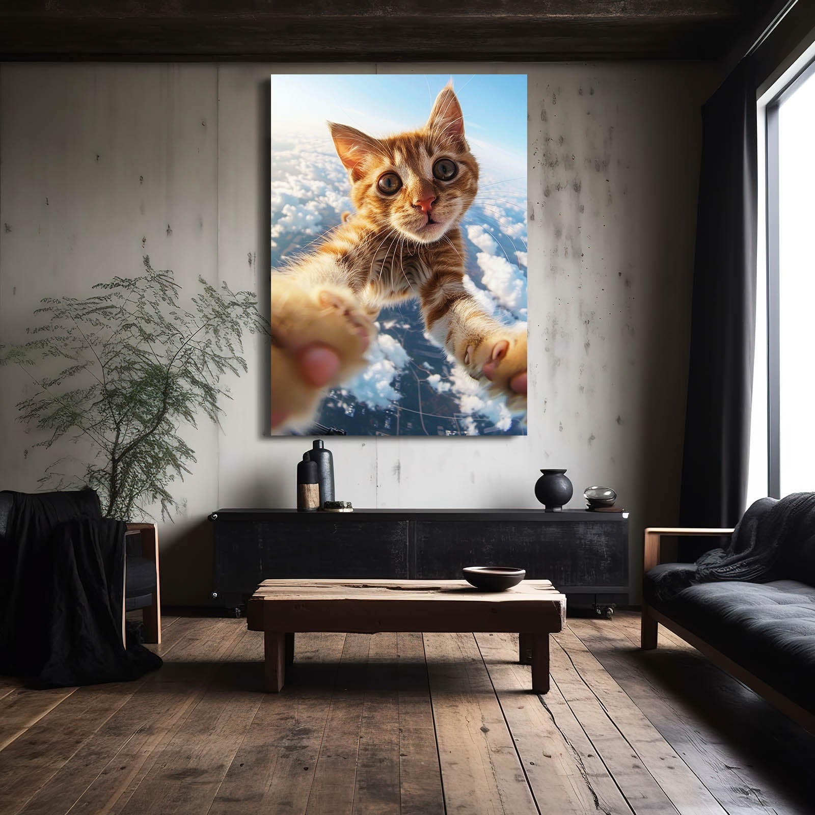 Sky Selfie Cat Wall Art