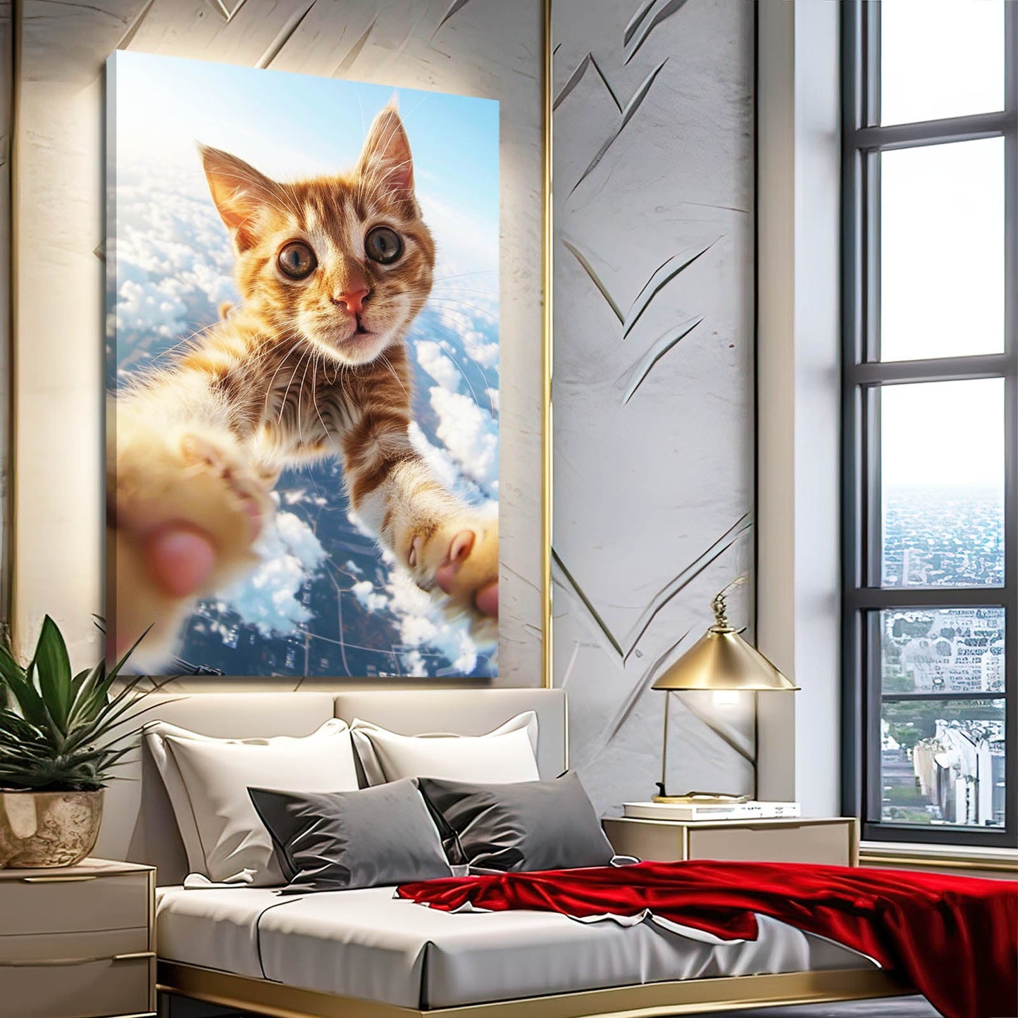 Sky Selfie Cat Wall Art