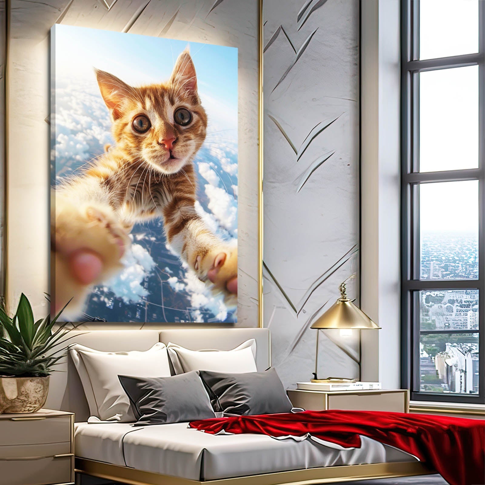 Sky Selfie Cat Wall Art
