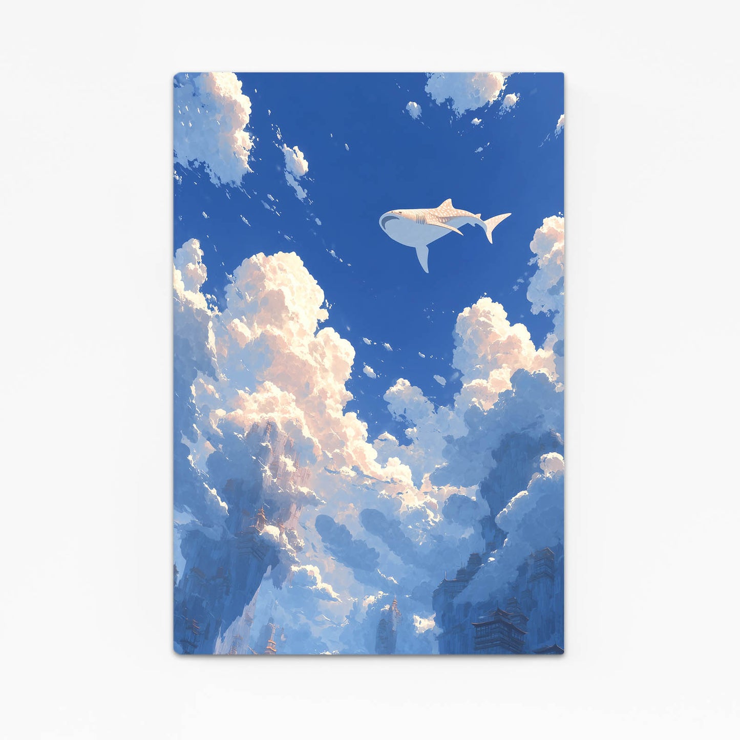 Sky Swimmer Clouds Shark Canvas Art – sky swimmer clouds shark canvas print