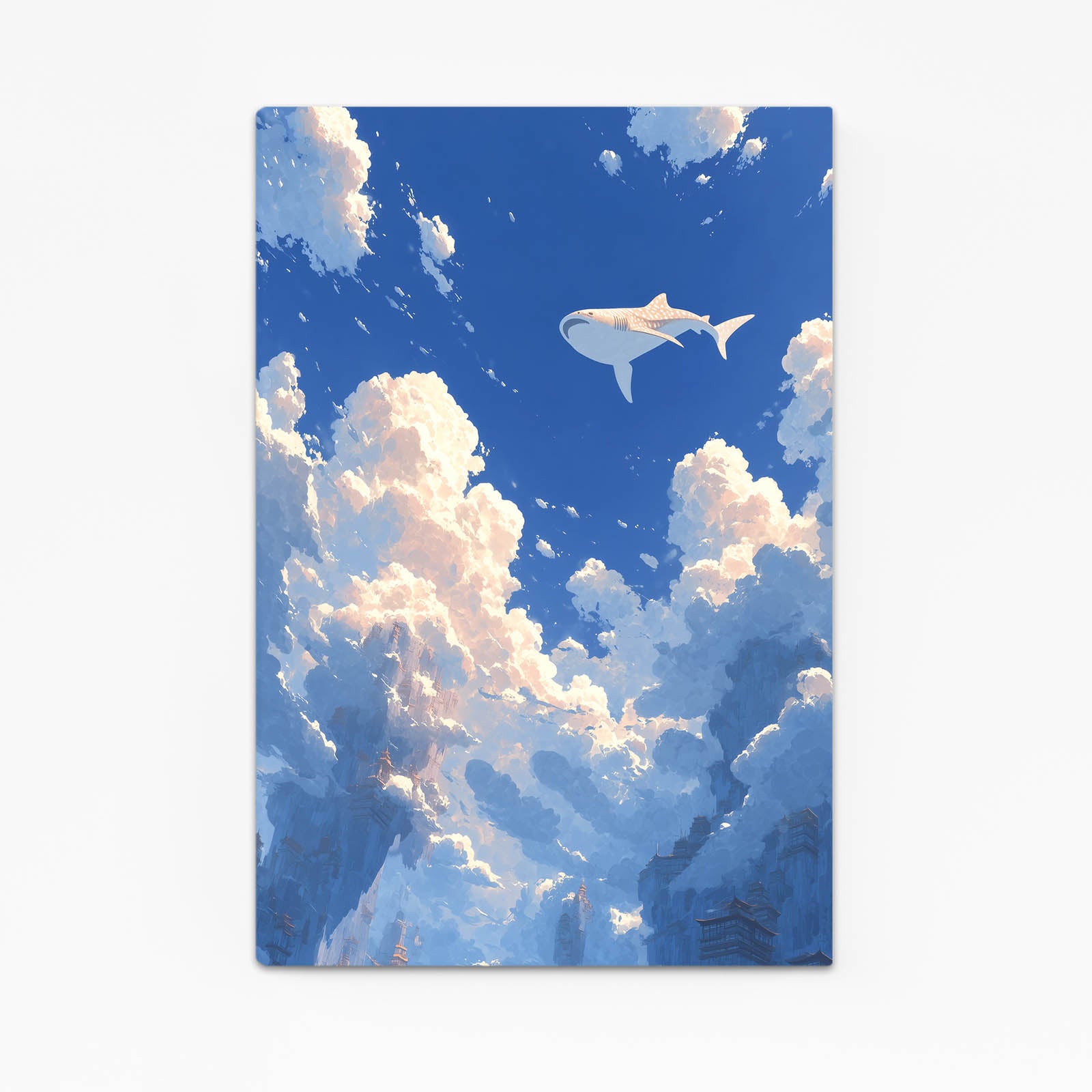 Sky Swimmer Clouds Shark Canvas Art – sky swimmer clouds shark canvas print