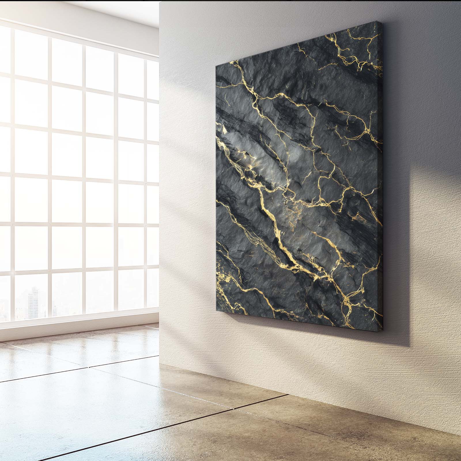 Slate Gold Veins Wall Decor – styled in a furnished interior