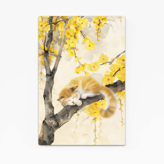 Sleeping Cat in Blossom Art