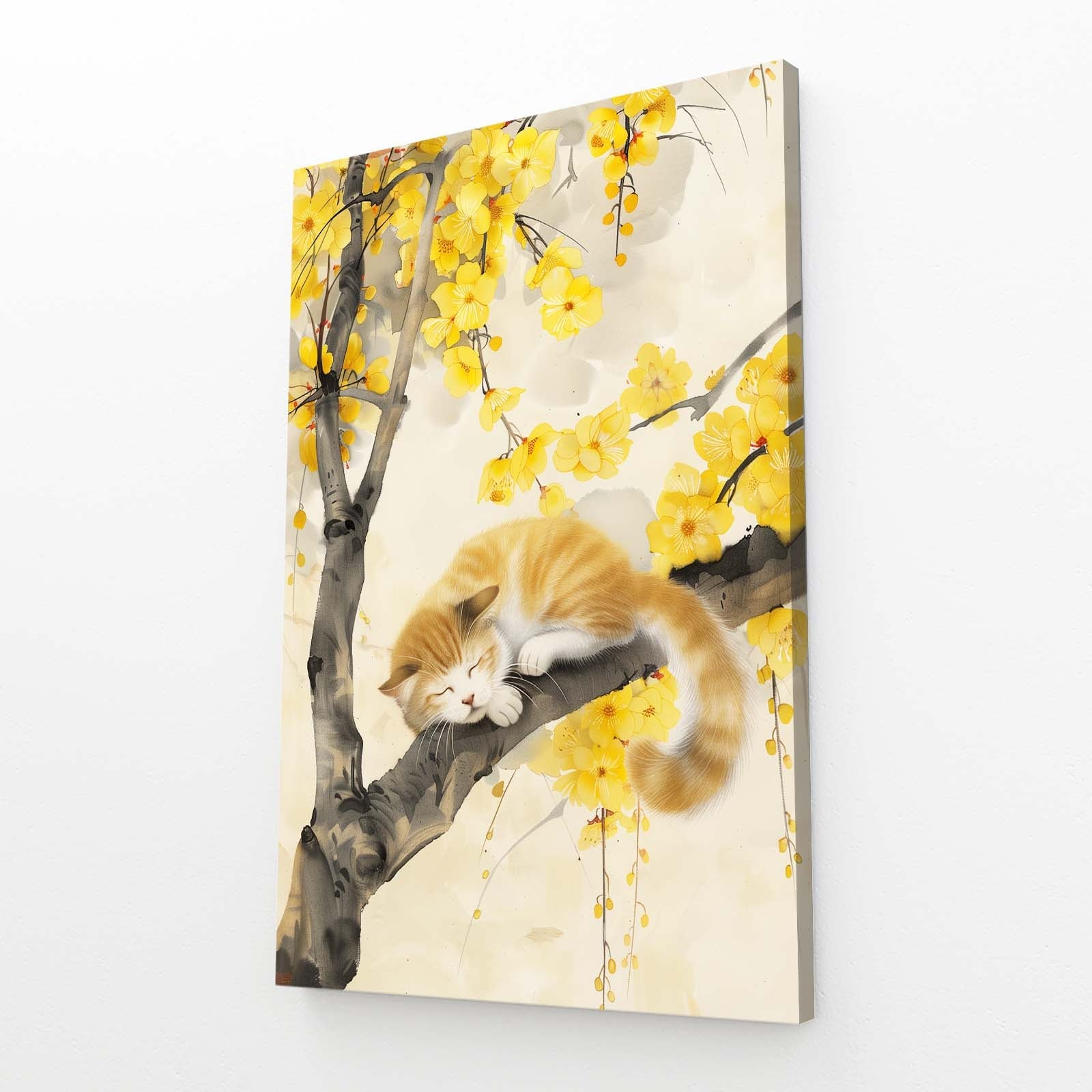 Sleeping Cat in Blossom Art