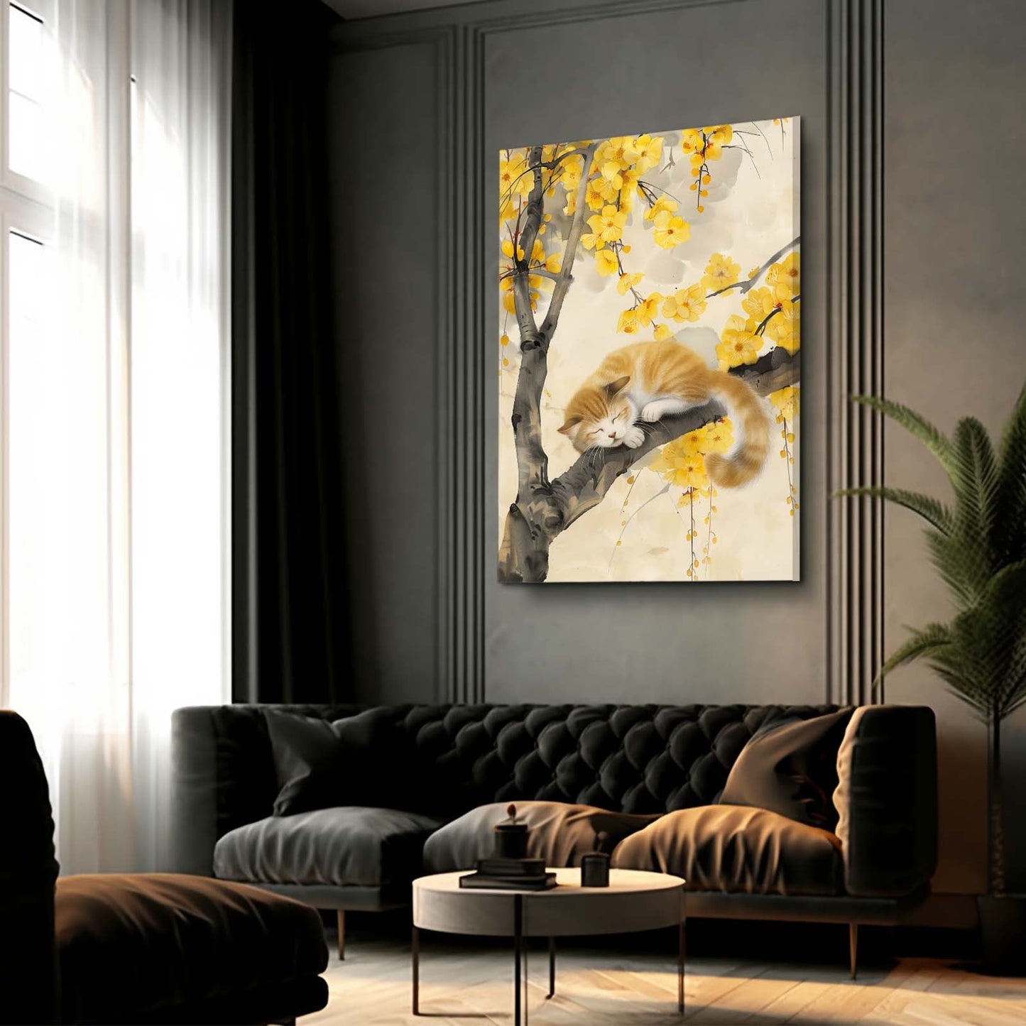 Sleeping Cat in Blossom Art