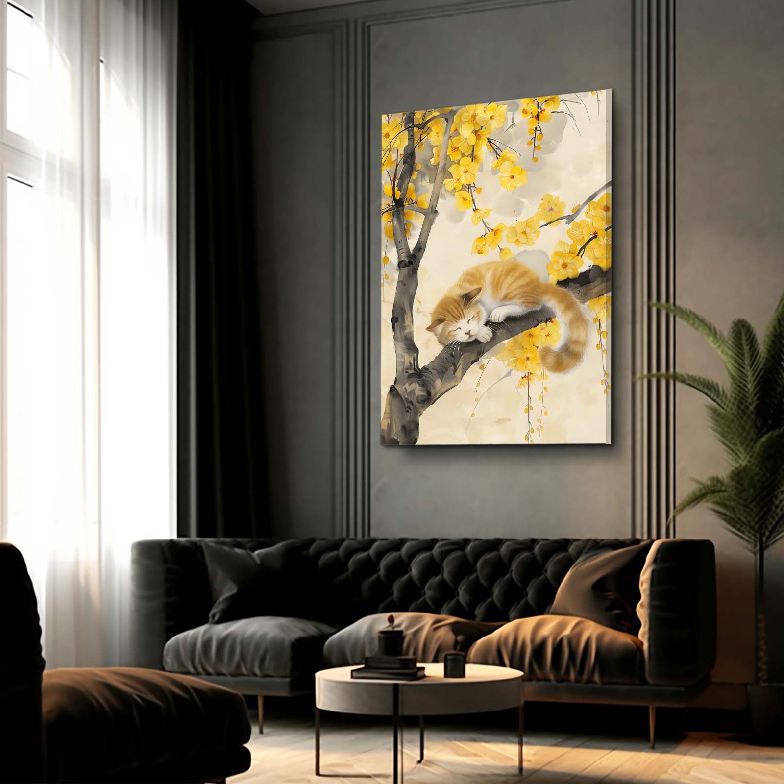 Sleeping Cat in Blossom Art