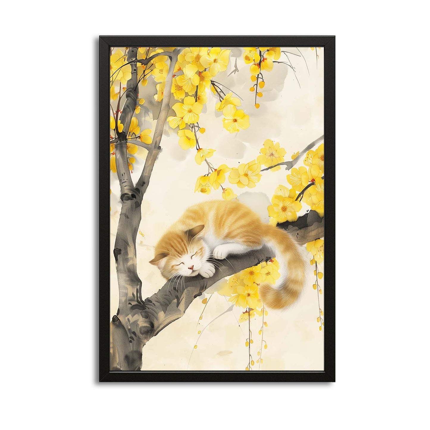 Sleeping Cat in Blossom Art