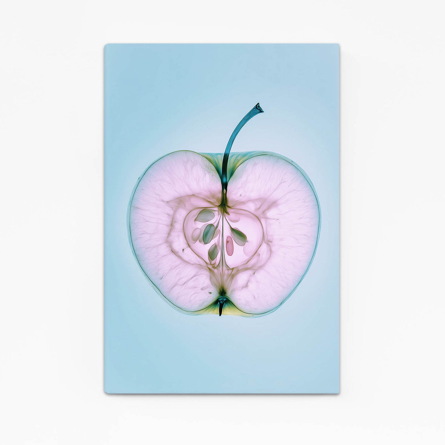 Sliced Blue Pastel Apple Art – sliced blue pastel apple canvas print