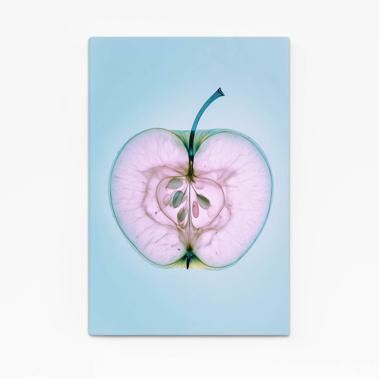 Sliced Blue Pastel Apple Art – sliced blue pastel apple canvas print