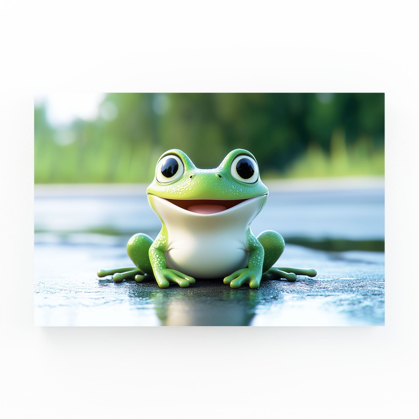 Smiling Pond Frog Canvas Art – smiling pond frog frog canvas print
