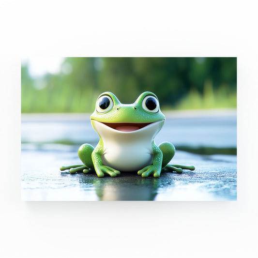 Smiling Pond Frog Canvas Art – smiling pond frog frog canvas print