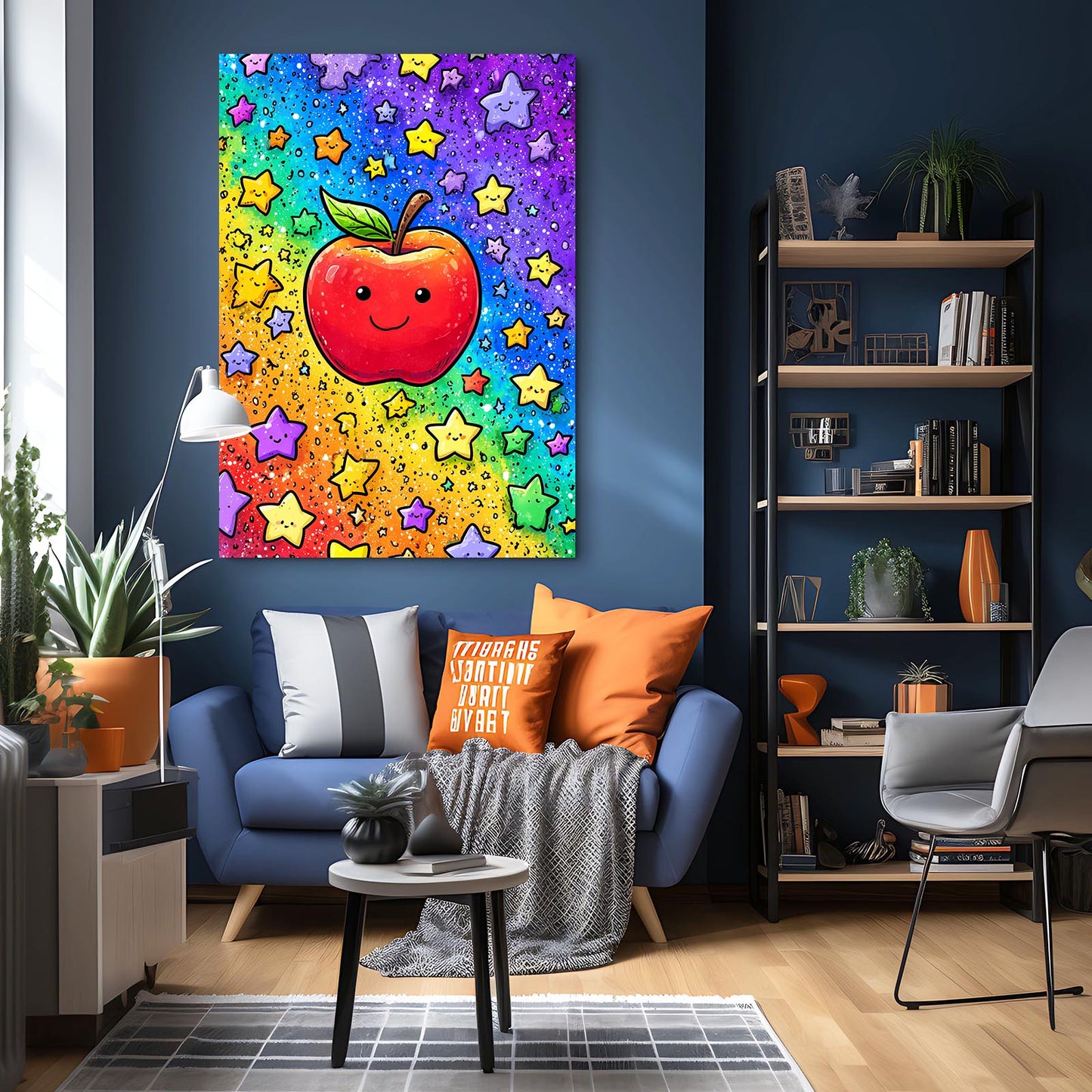 Smiling Star Apple Canvas – styled in a furnished interior