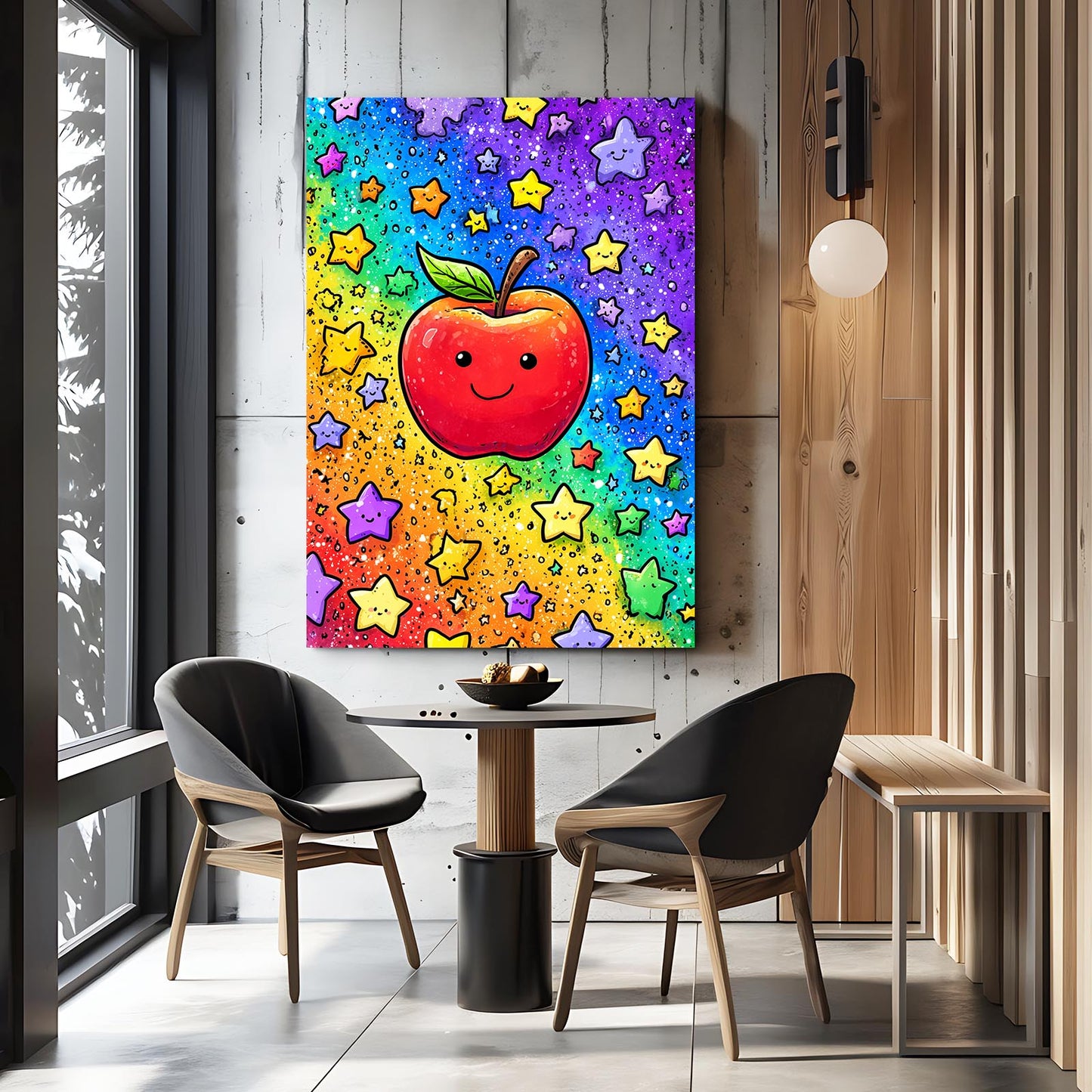 Smiling Star Apple Canvas – styled in a furnished interior