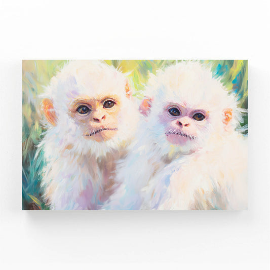 Snow White Pair Monkey Wall Decor – snow white pair monkey canvas print