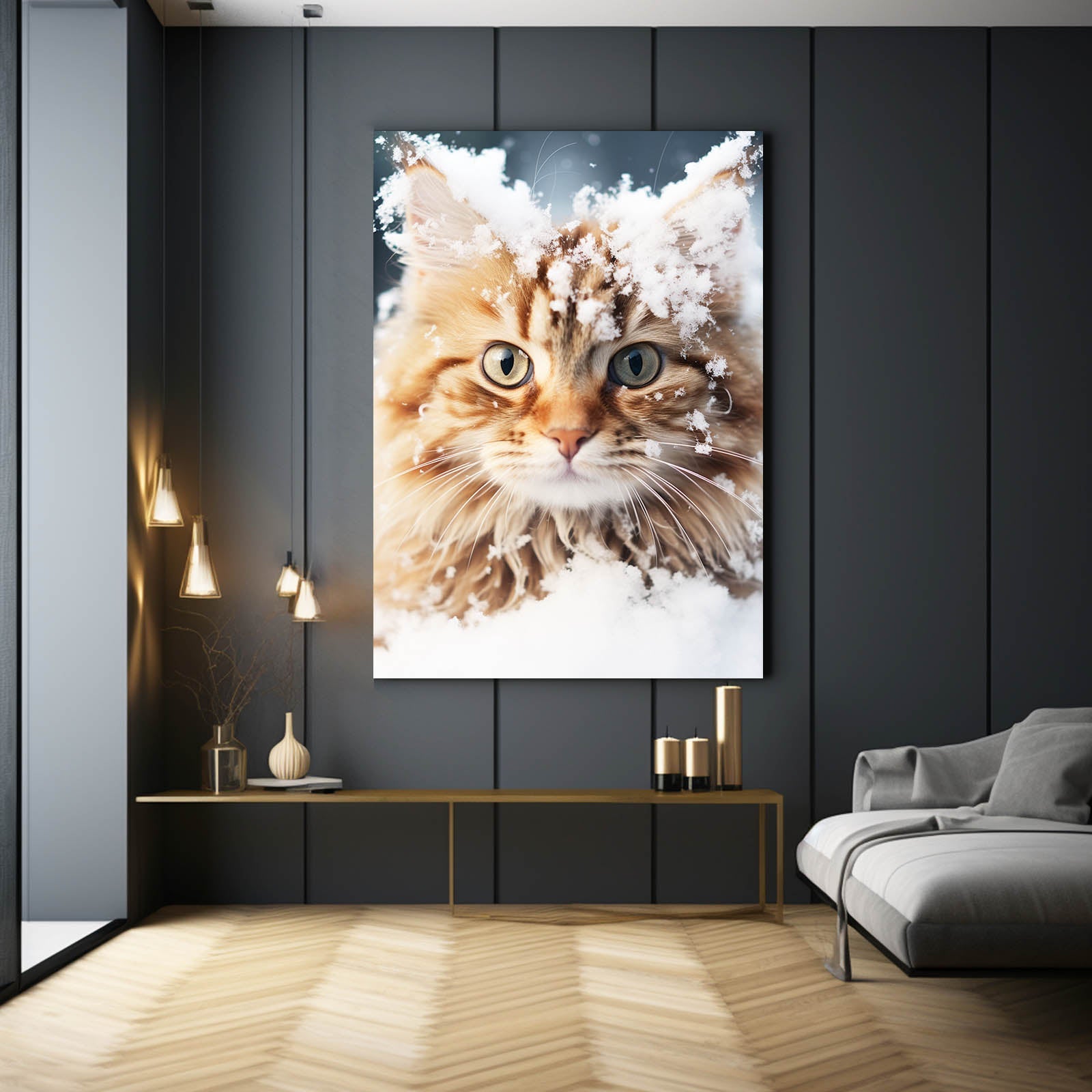 Snowy Whiskers Cat Wall Art