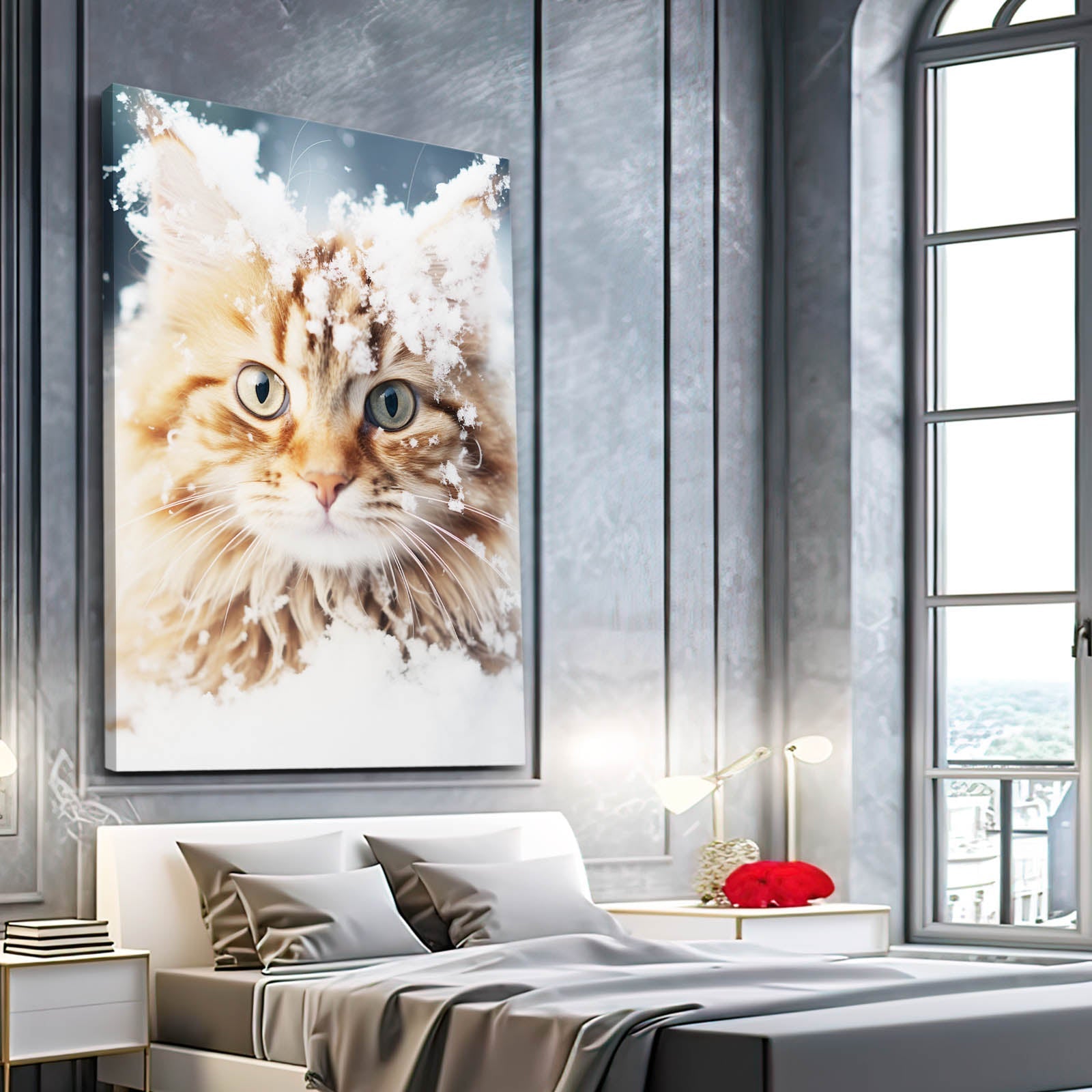 Snowy Whiskers Cat Wall Art