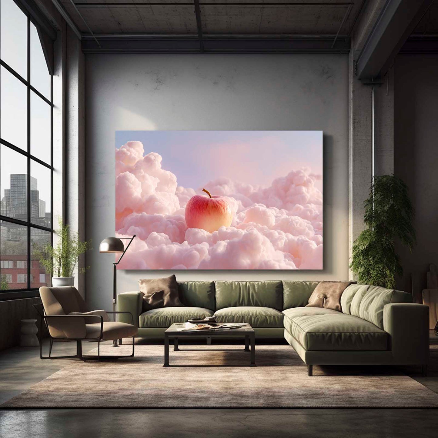 Soft Cloud Dream Apple Wall Decor – styled in a furnished interior