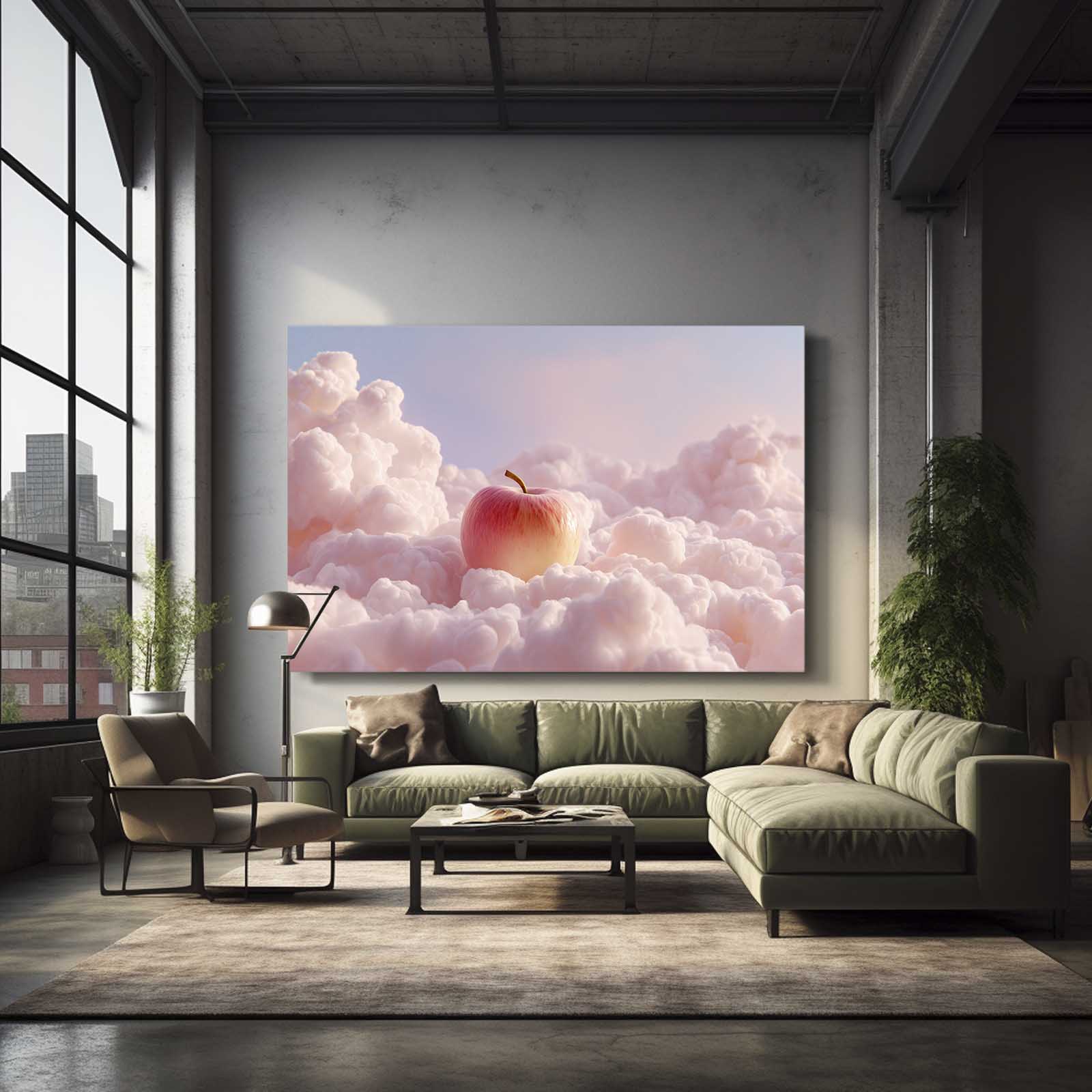 Soft Cloud Dream Apple Wall Decor – styled in a furnished interior