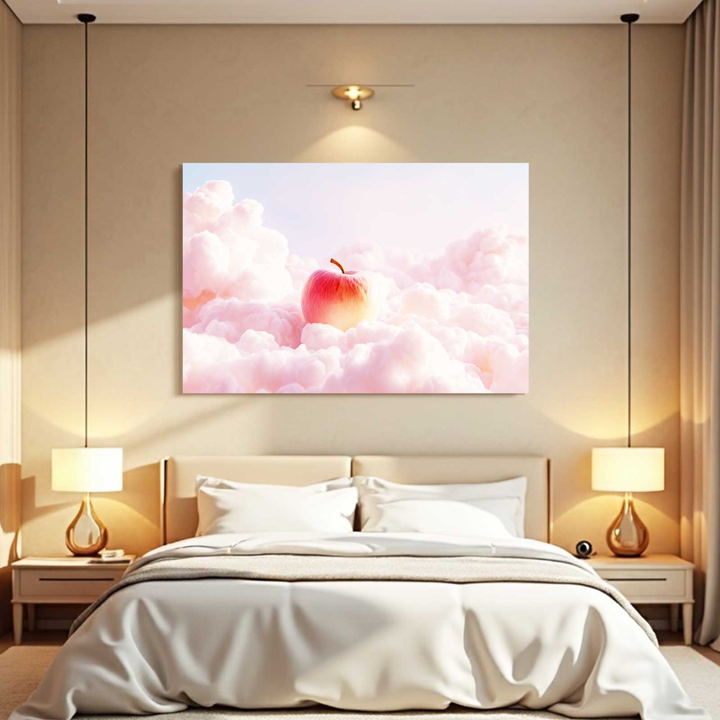 Soft Cloud Dream Apple Wall Decor – styled in a furnished interior