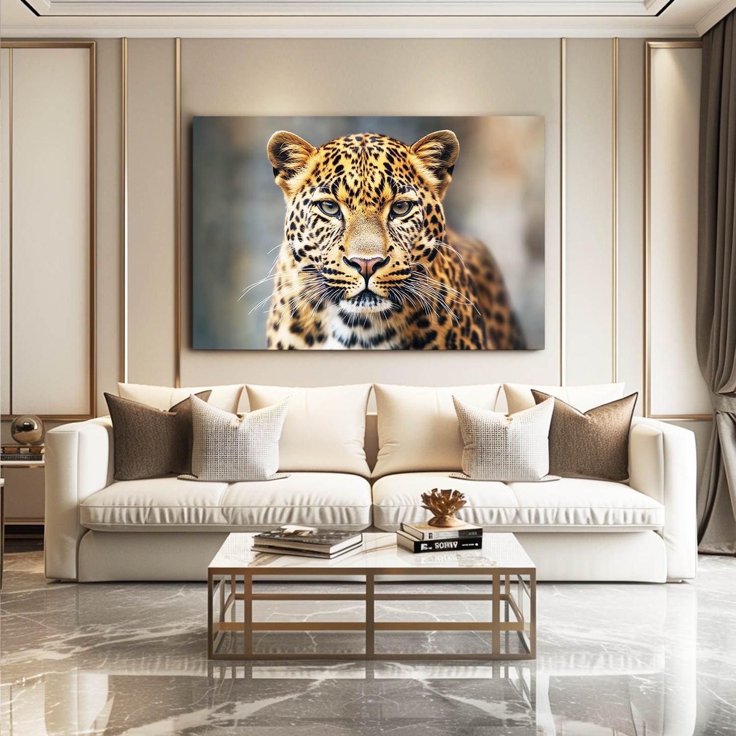 Soft Focus Portrait Leopard Prints – styled in a furnished interior