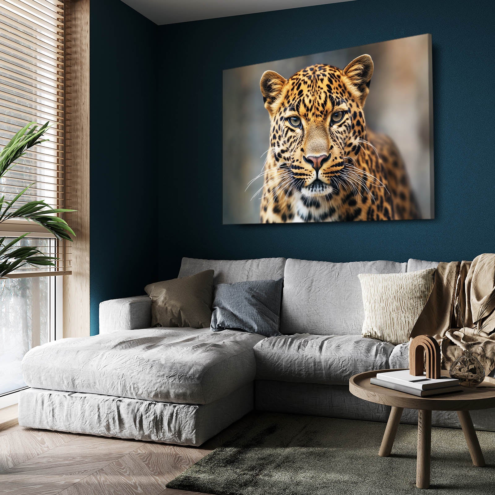 Soft Focus Portrait Leopard Prints – styled in a furnished interior