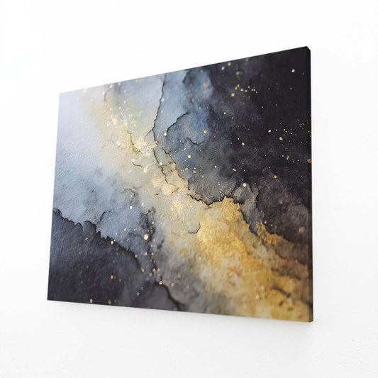 Soft Marble Gold Canvas – angled canvas view on white background