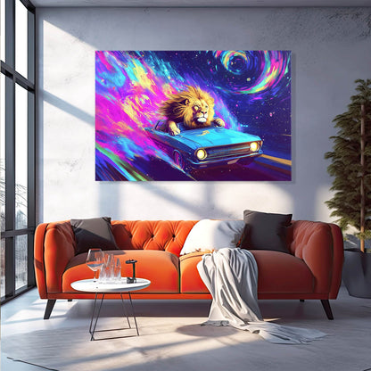 Space Ride Lion Wall Art