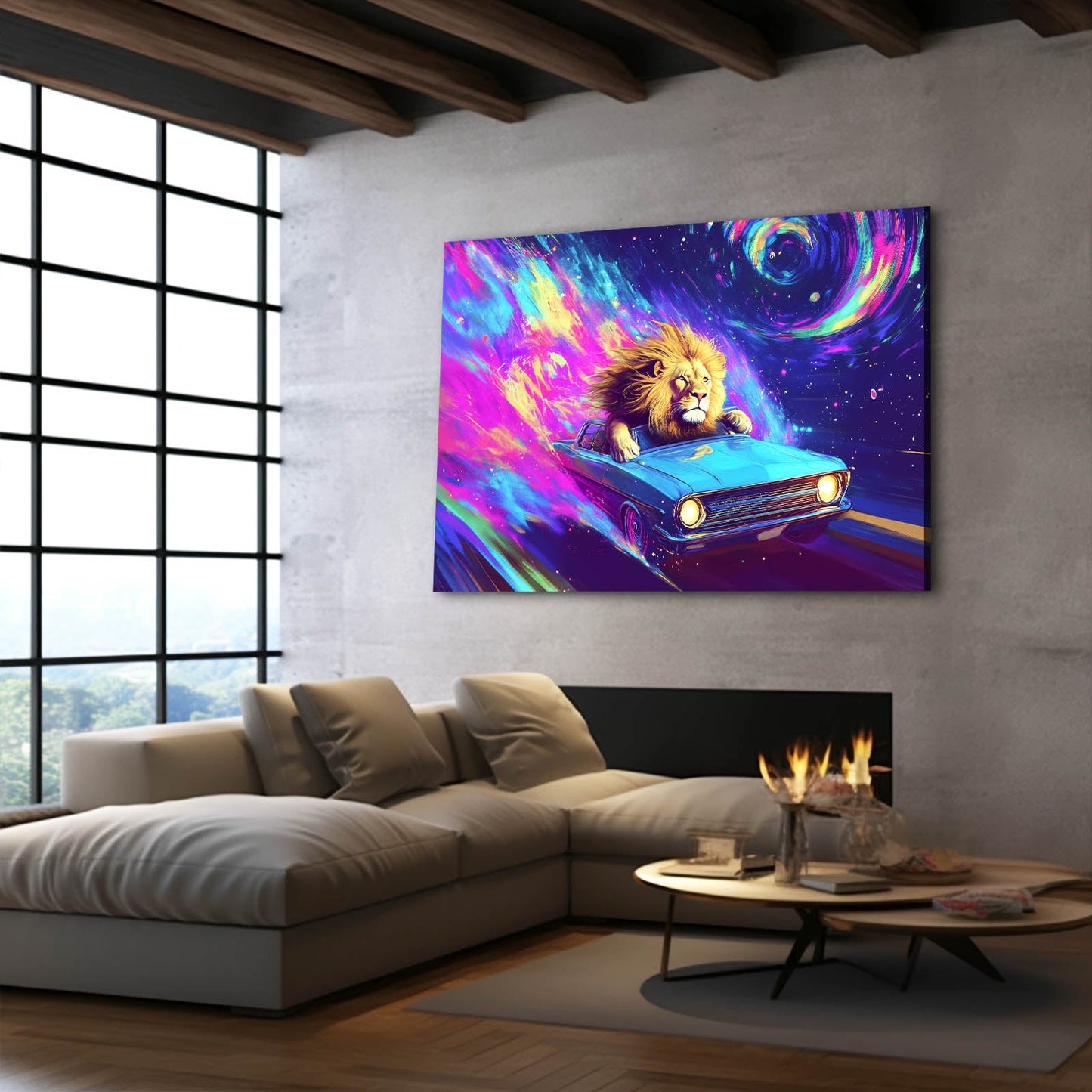Space Ride Lion Wall Art