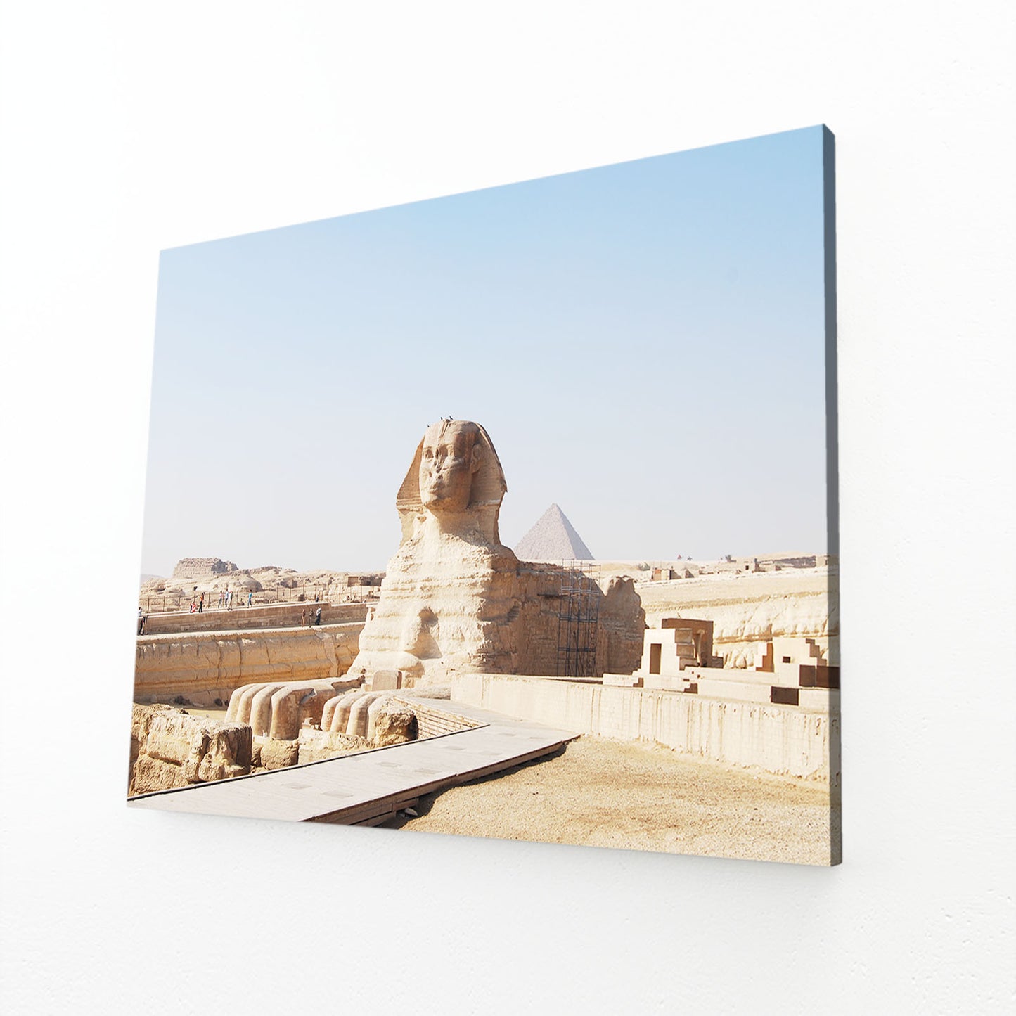 Sphinx Desert Sand Egyptian Wall Decor – angled canvas view on white background