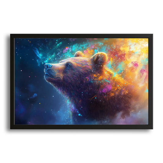 Spirit Bear Art — contemporary canvas print in blue tones, canvas print on white background