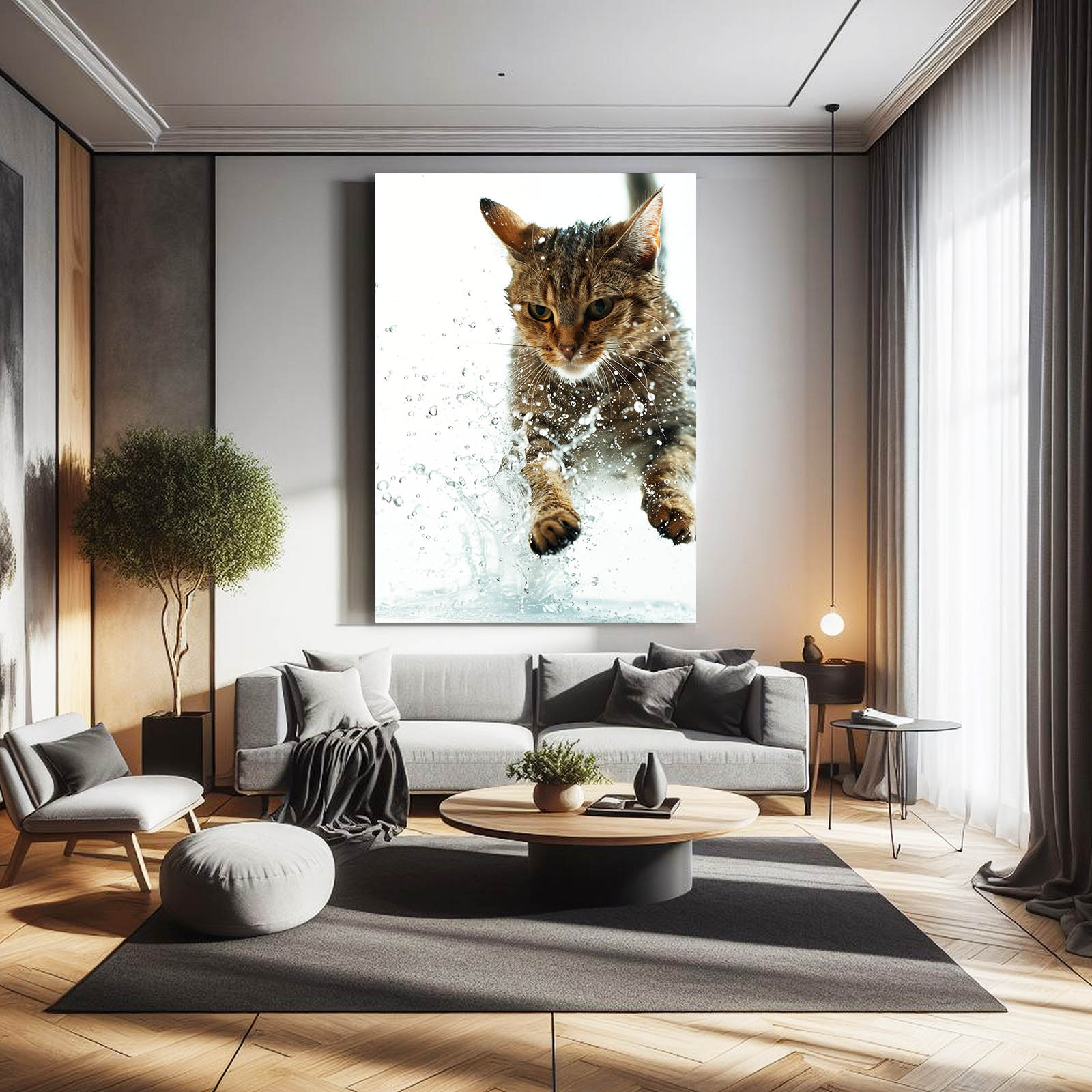 Splash Hunter Cat Art