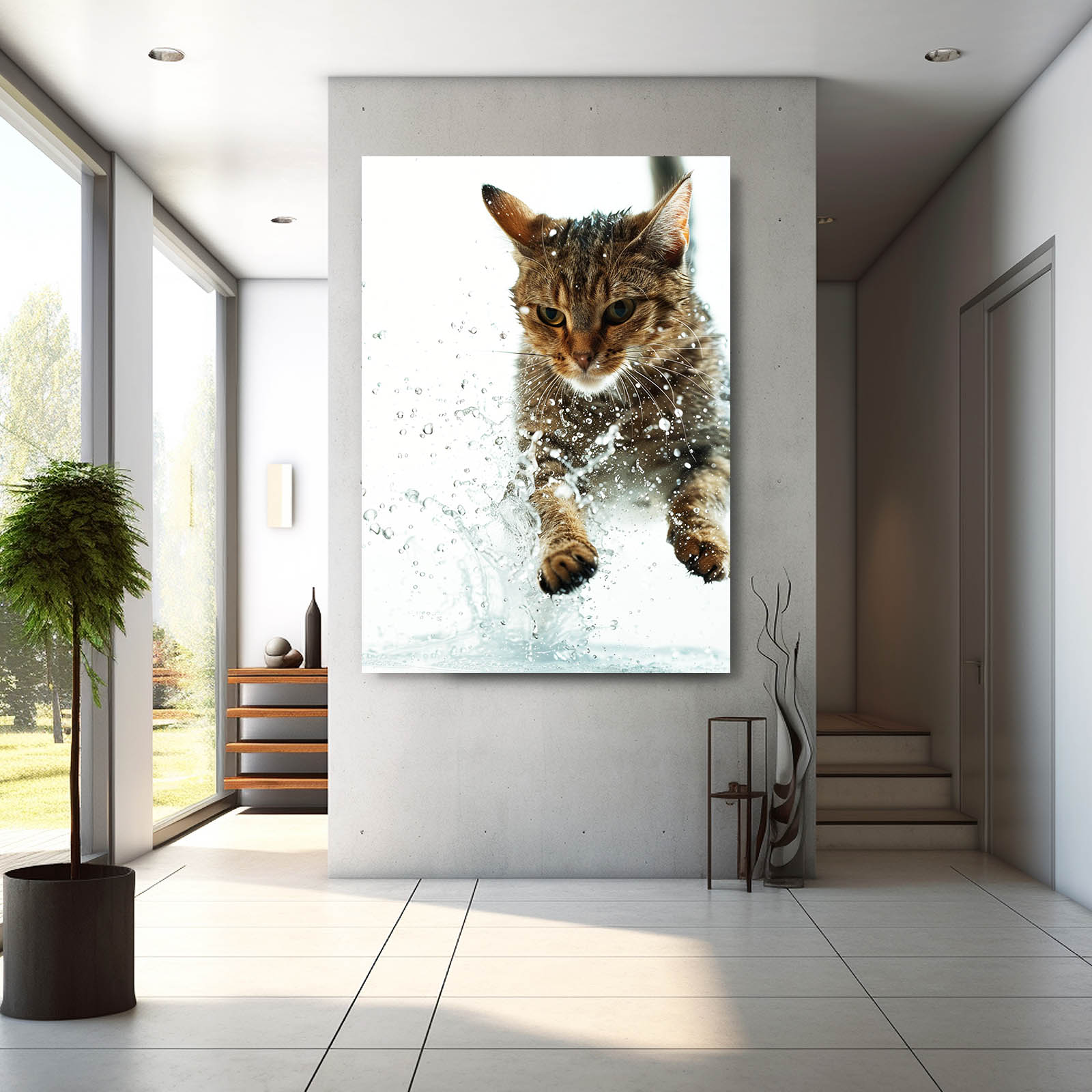 Splash Hunter Cat Art