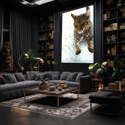 Splash Hunter Cat Art