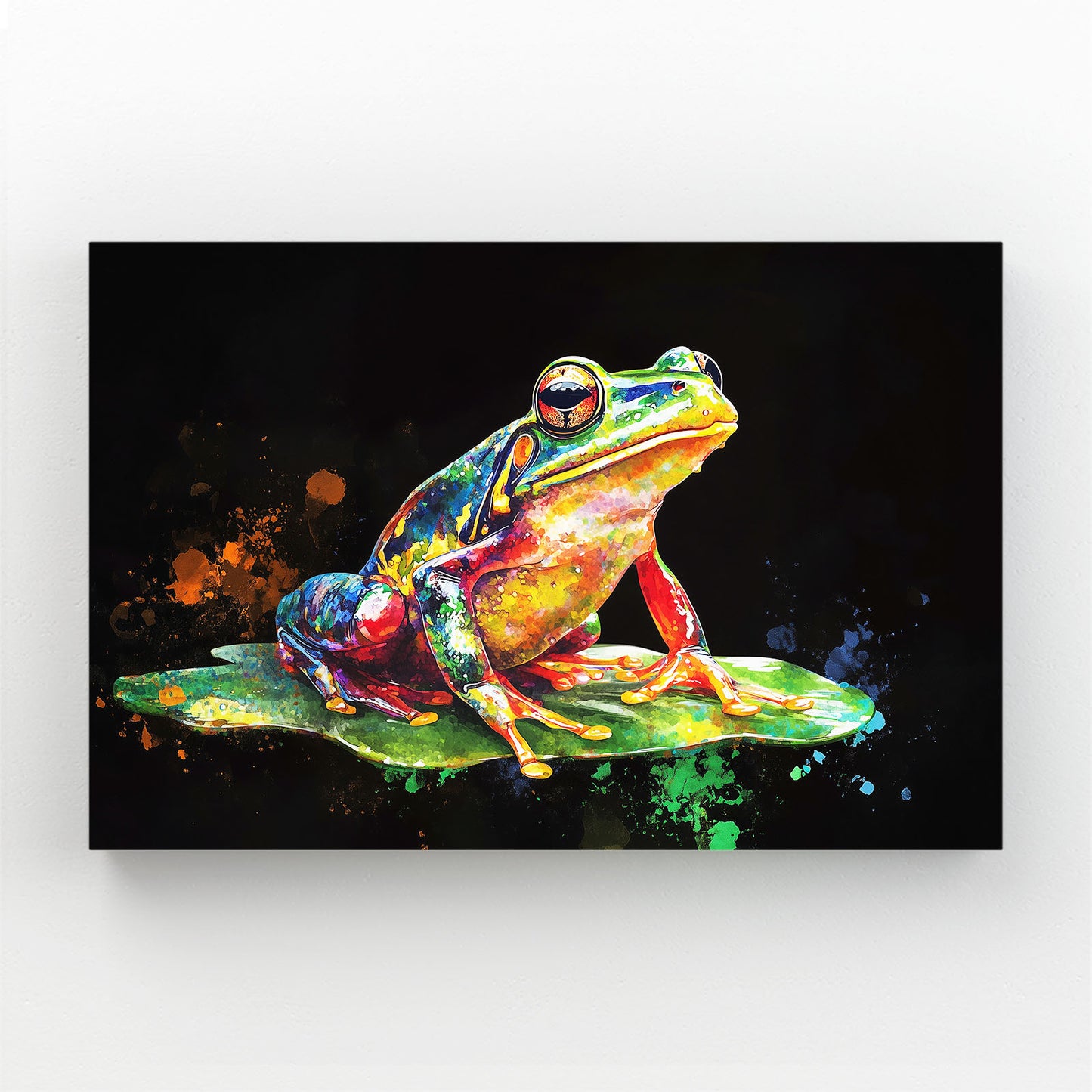 Splash Paint Frog Art – splash paint frog frog canvas print