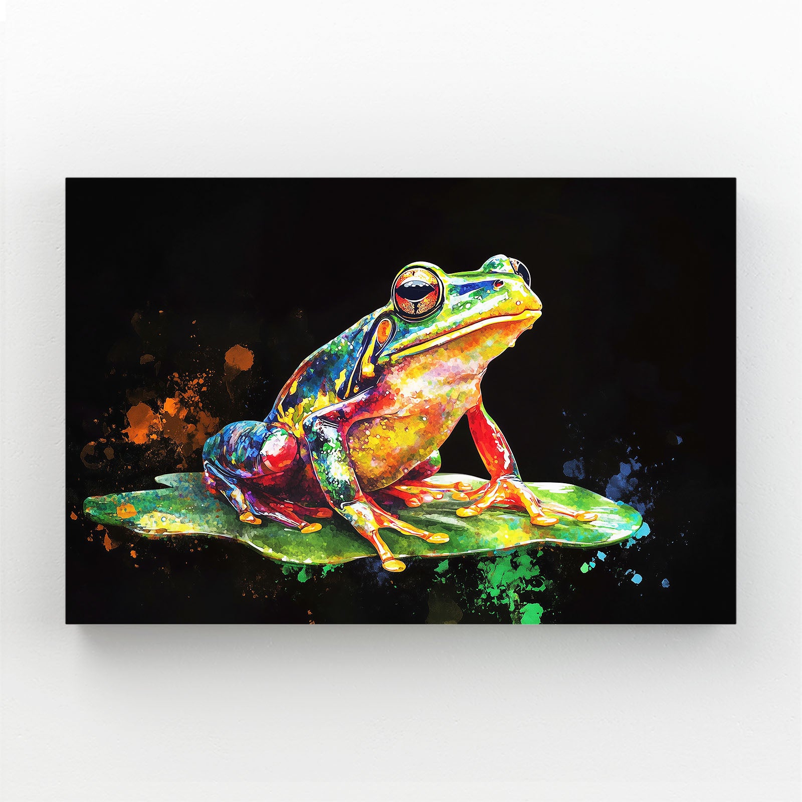 Splash Paint Frog Art – splash paint frog frog canvas print