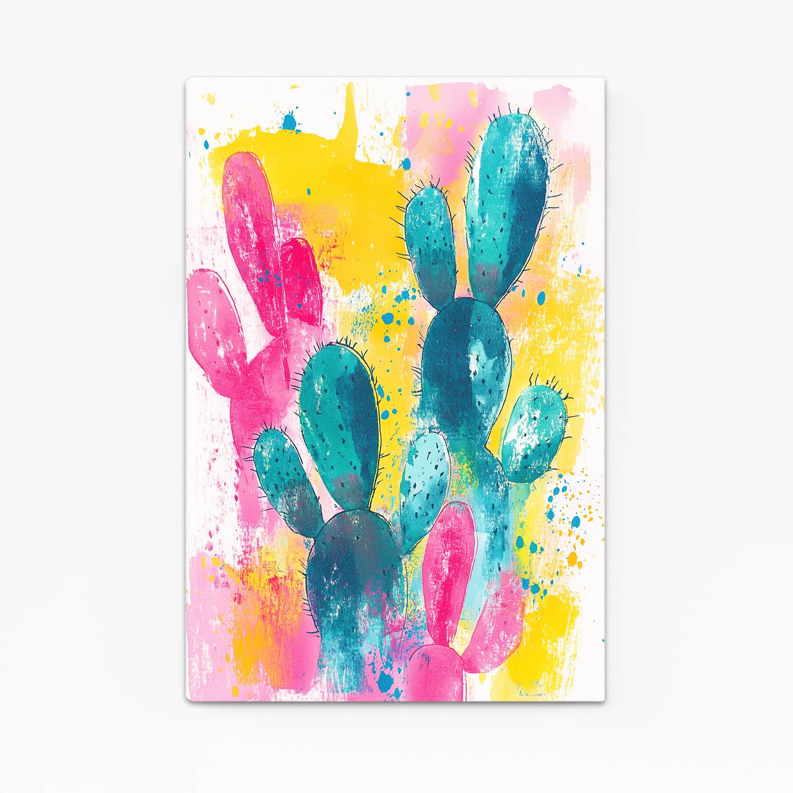 Splash Pink Bloom Cactus Prints – splash pink bloom cactus canvas print
