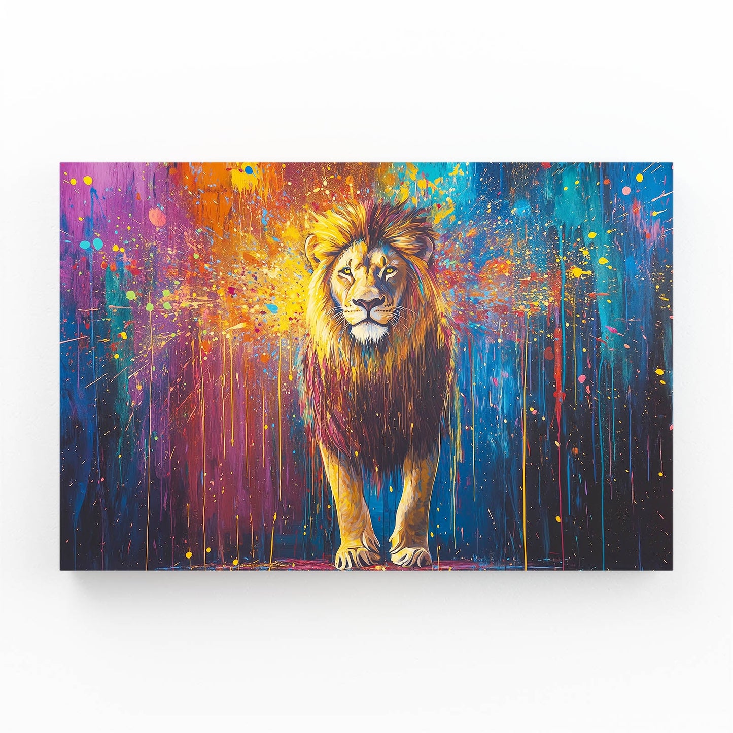 Splatter Majesty Lion Wall Art