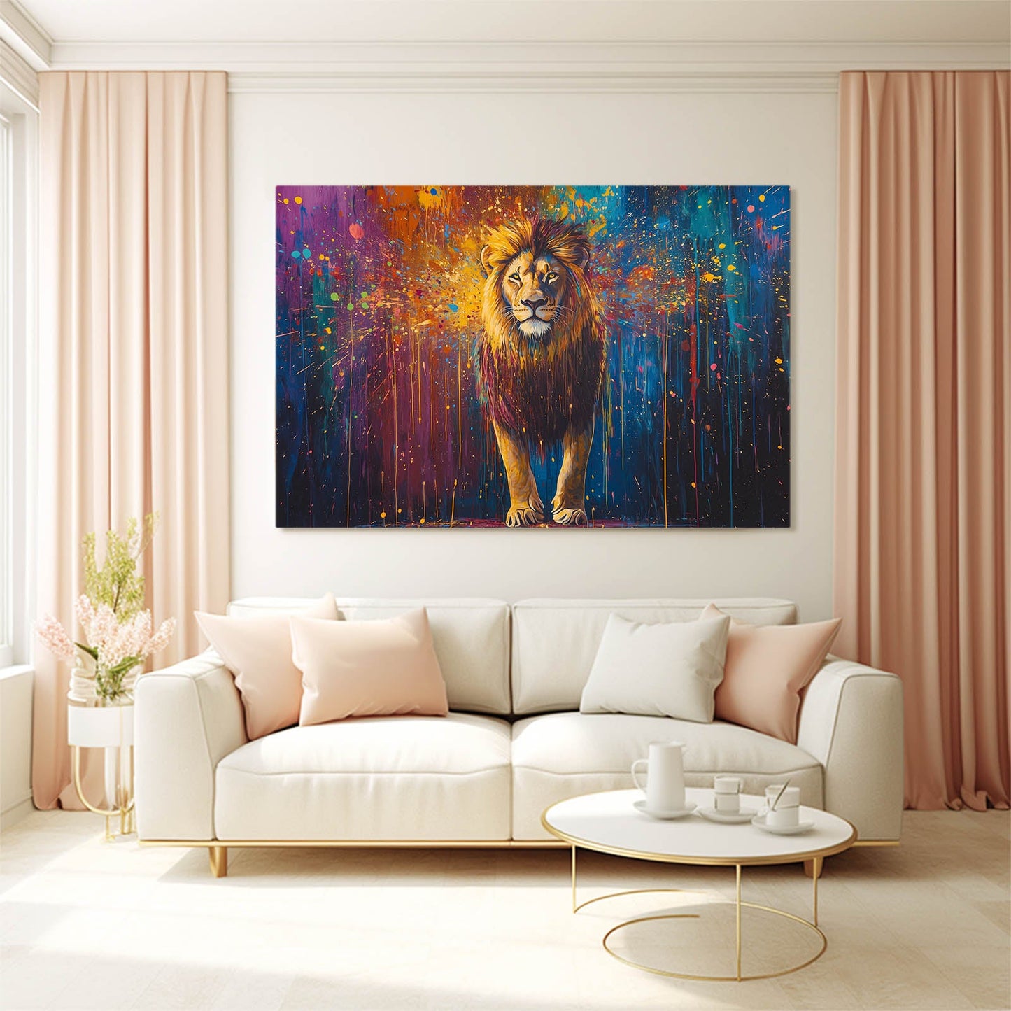 Splatter Majesty Lion Wall Art