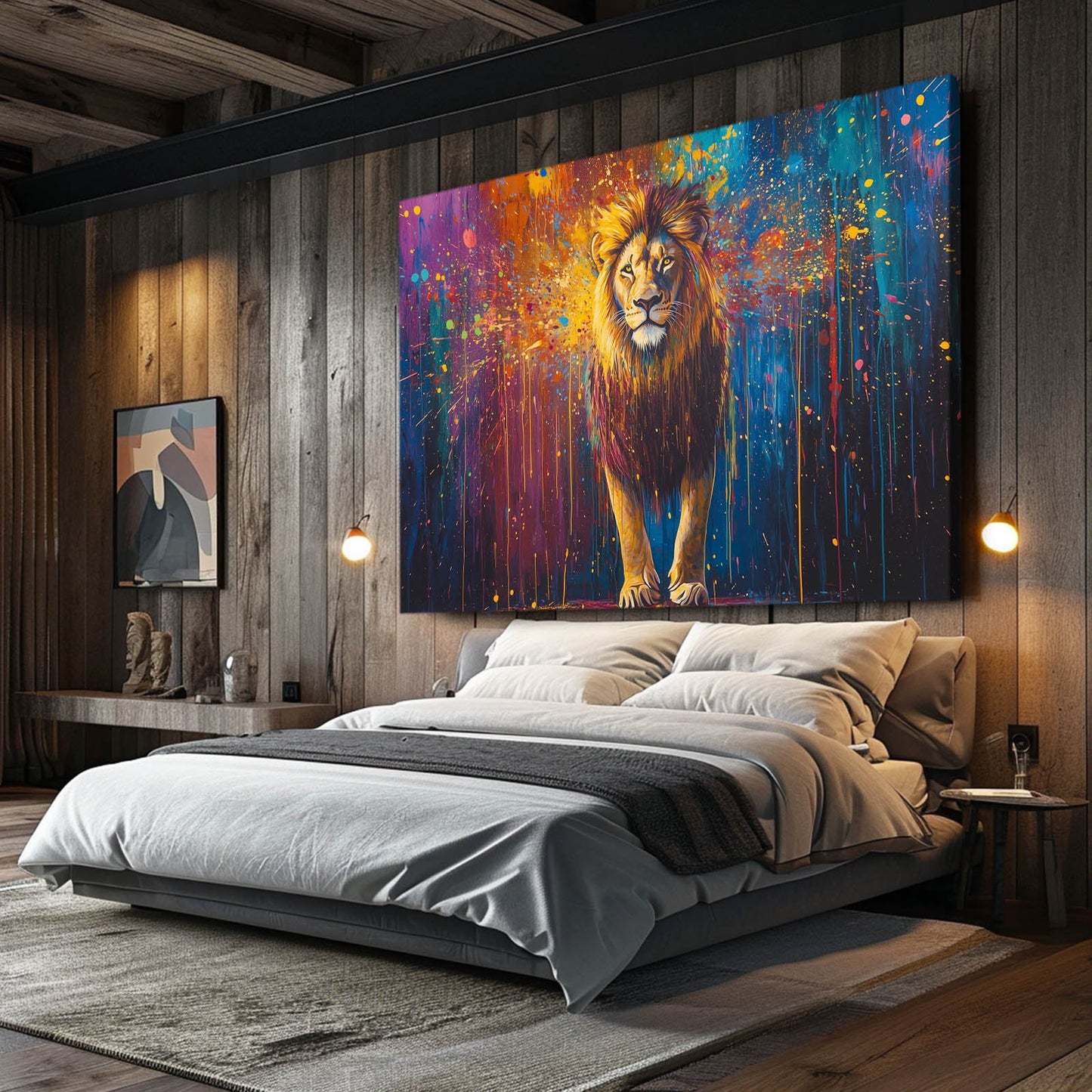 Splatter Majesty Lion Wall Art