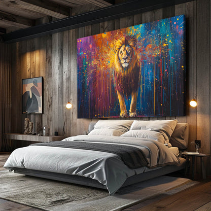 Splatter Majesty Lion Wall Art