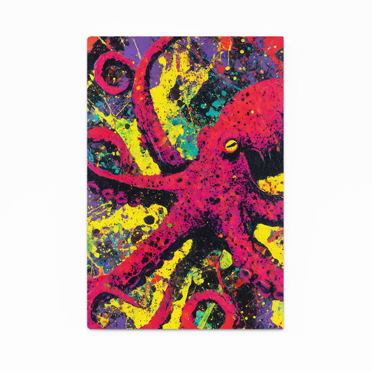 Splatter Neon Octopus Wall Art – splatter neon octopus canvas print