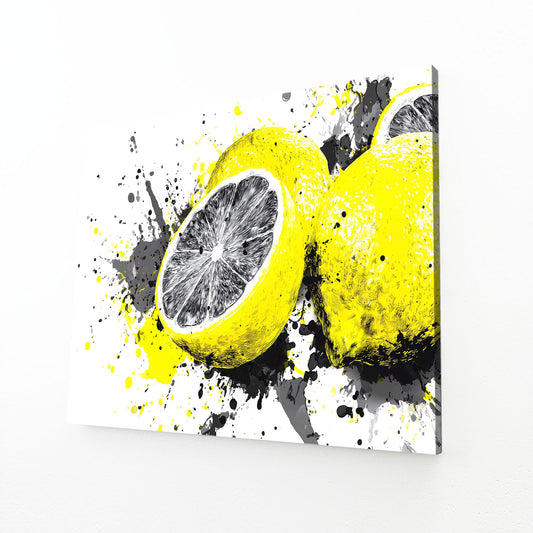 Splatter Pop Lemon Fruit Canvas – splatter pop lemon fruit canvas print