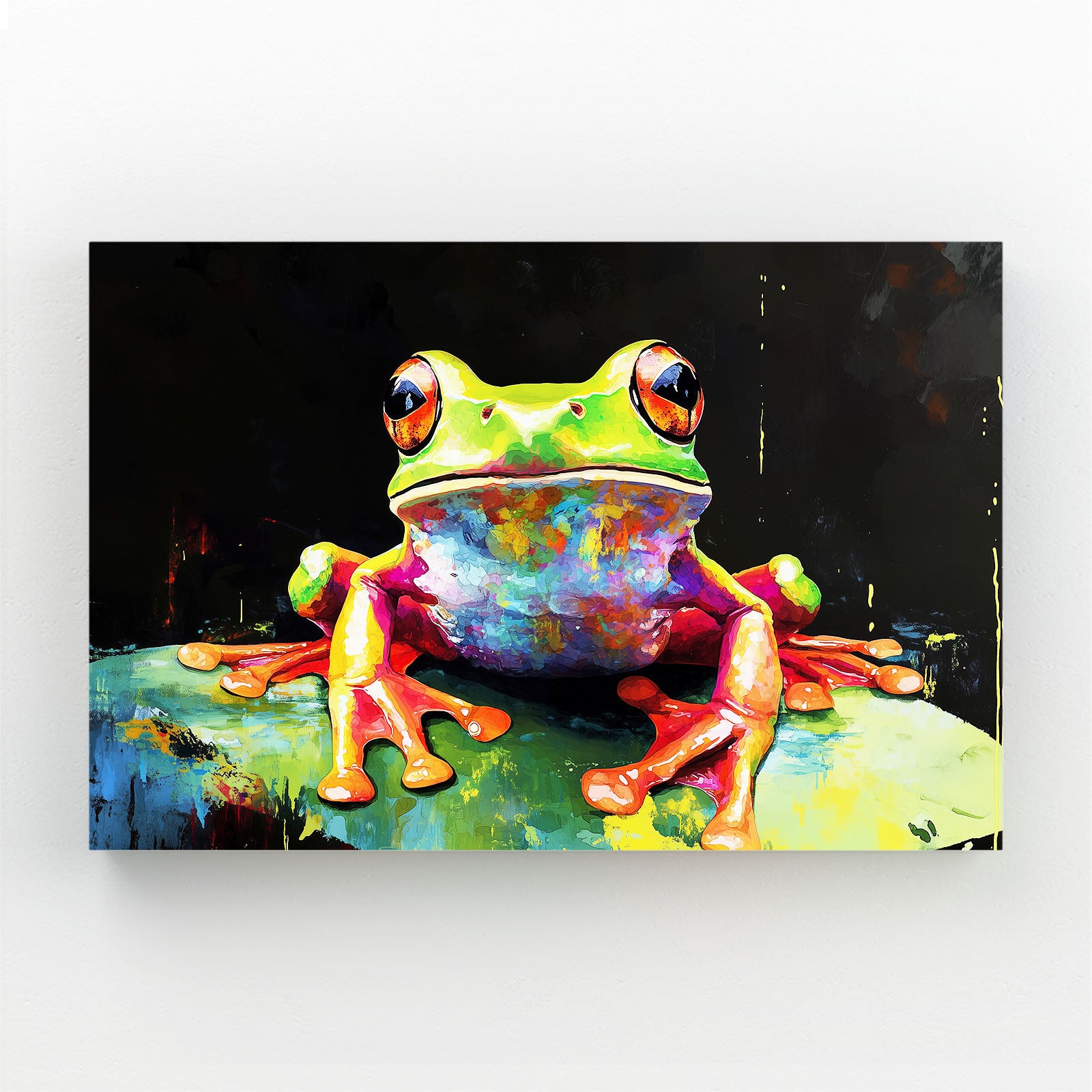 Splatter Rock Frog Wall Art – splatter rock frog frog canvas print