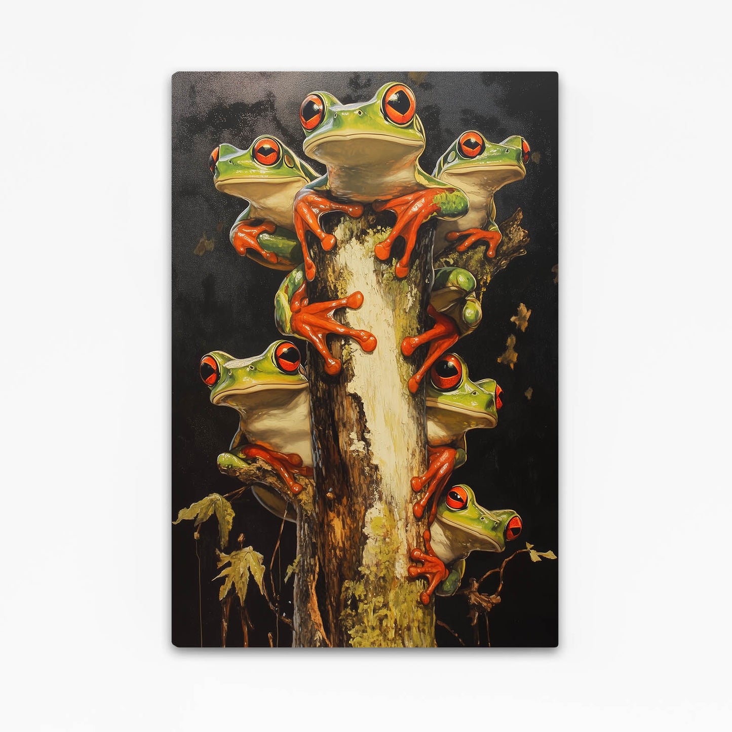 Stacked Treefrog Trio Frog Wall Art – stacked treefrog trio frog canvas print