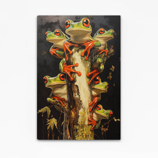 Stacked Treefrog Trio Frog Wall Art – stacked treefrog trio frog canvas print