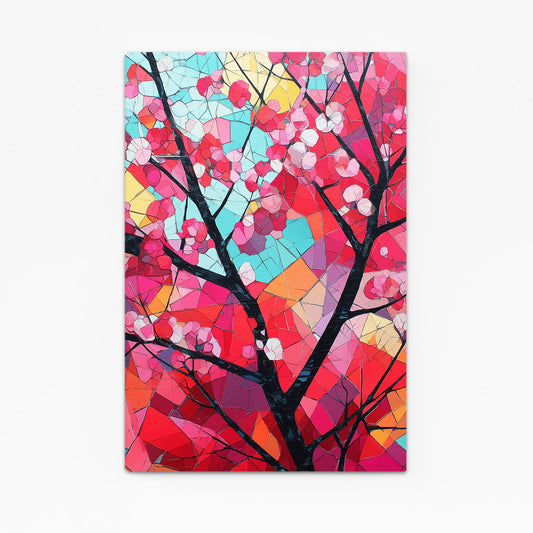 Stained Glass Branch Cherry Blossom Wall Decor – stained glass branch cherry blossom canvas print